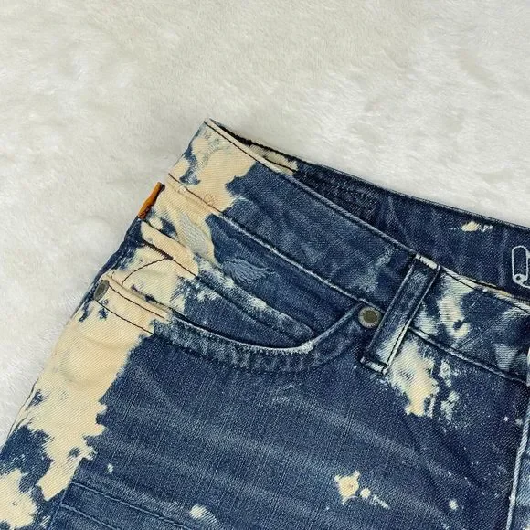 Robins Jean Shorts Womens Size 30 Blue Distressed Gypsy Jeweled Raw Hem Cut Off - Picture 4 of 15